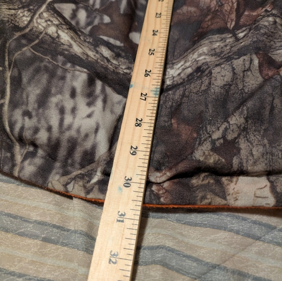 Vintage Ducks Unlimited Camo Hooded Jacket Orange Fleece Lining Zip Front L-XL - Picture 6 of 7